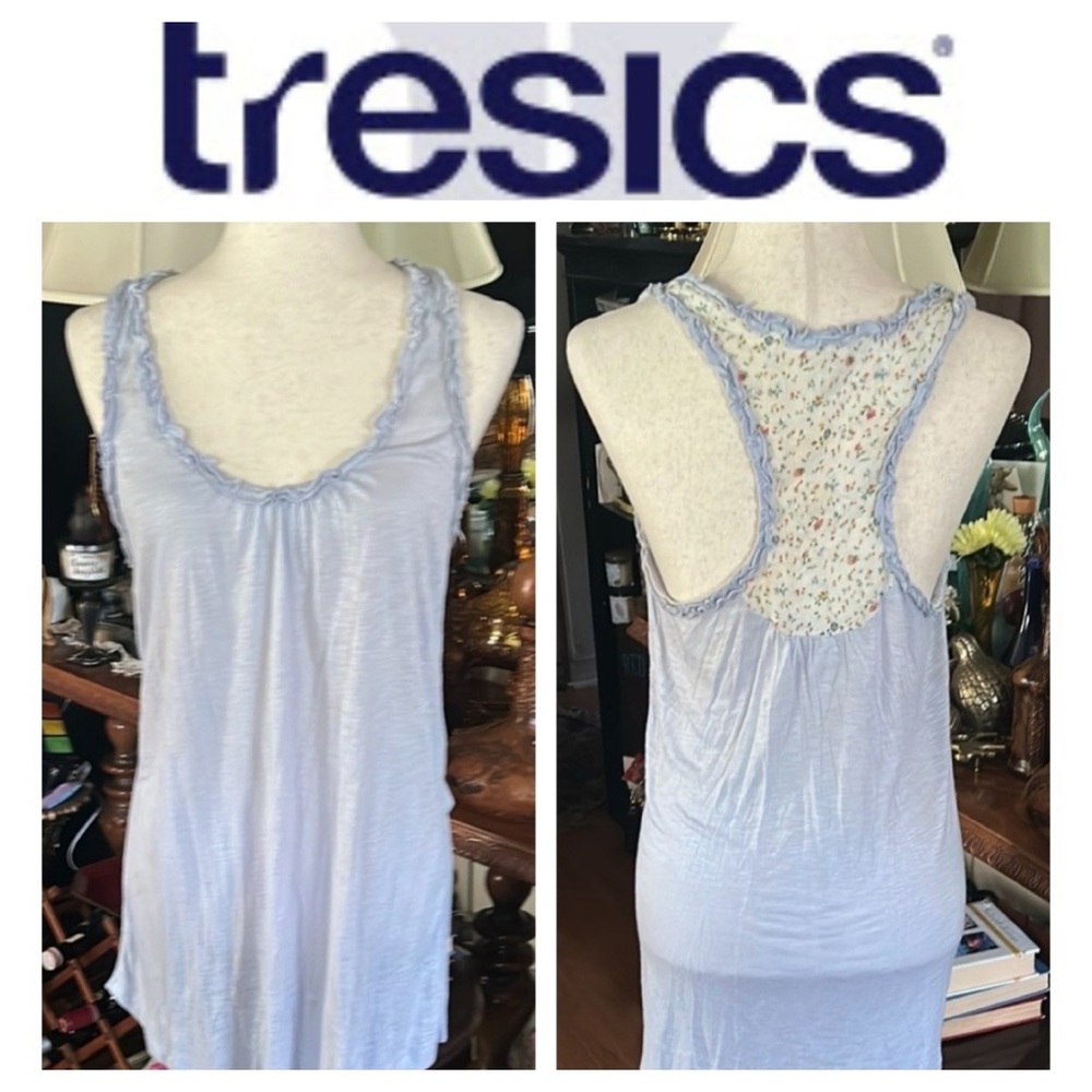 Light Blue Racer Back Tank Top - Picture 2 of 11